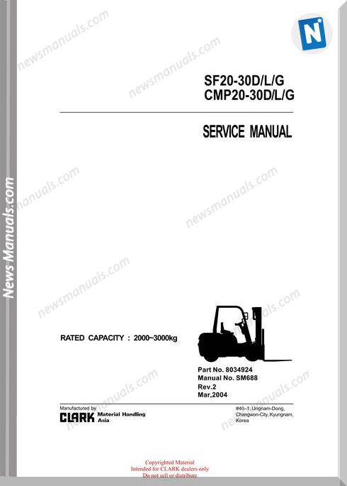 Clark models 688 Service Manual
