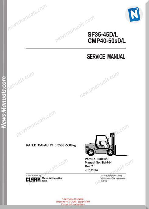 Clark models 704 Service Manual