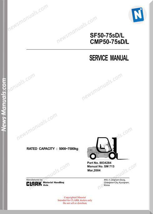 Clark models 713 Service Manual