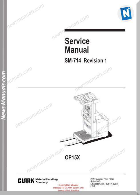 Clark models 714 Service Manual