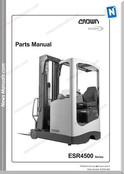 Crown Forklifts Parts Manuals Model Esr4500 Parts