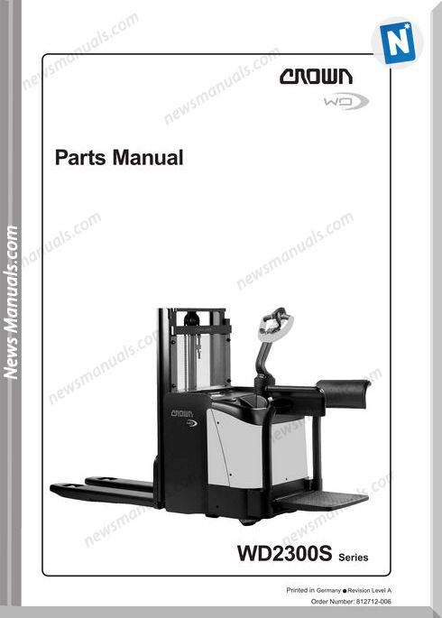Crown Forklifts Parts Manuals Model Wd2300S Parts