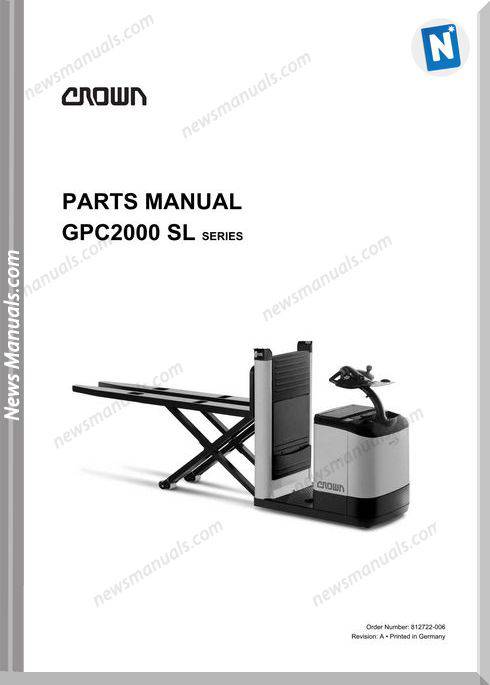 Crown Models Gps 2000 Scissorslift Parts Manuals