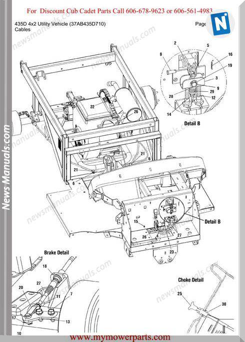 Cub Cadet 435D 4X2 Utility 37Ab435D710 Parts Manual
