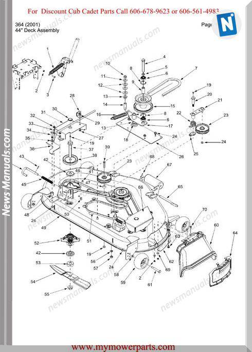 Cub Cadet Parts Manual For Model 364 2001