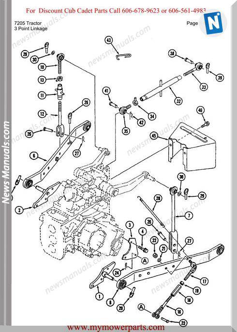 Cub Cadet Parts Manual For Model 7205 Tractor