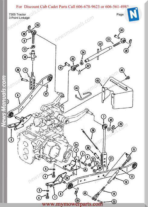 Cub Cadet Parts Manual For Model 7305 Tractor