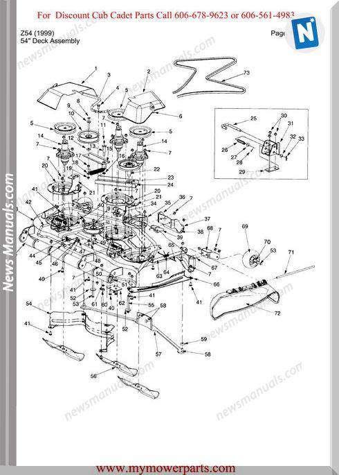 Cub Cadet Parts Manual For Model Z54 1999