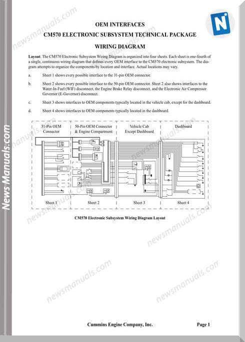 Cummins Cm570 Electronic Subsytem Wiring Diagram