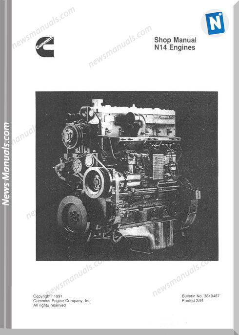 Cummins N14 Engines Shop Manual Celect And Celect Plus