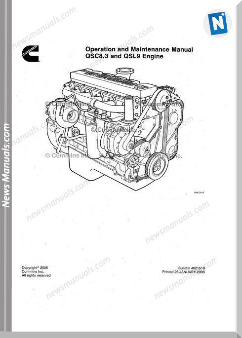 Cummins Qsc83 Qsl9 Engine Operation Maintenance Manual
