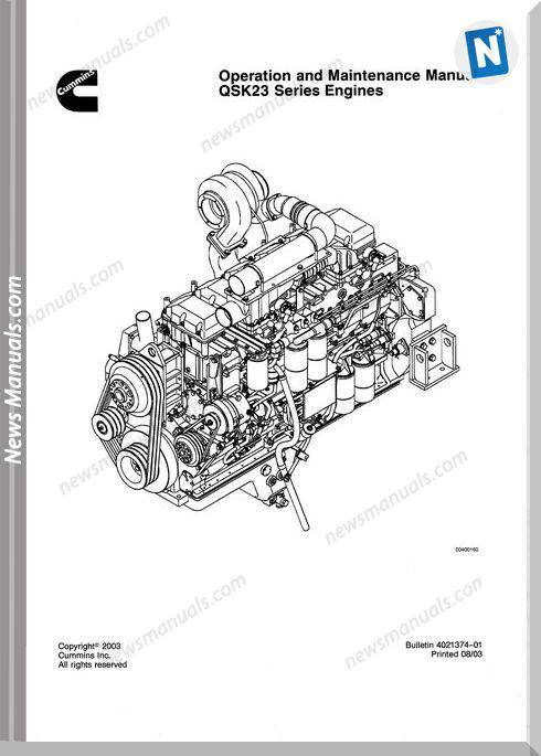 Cummins Qsk23 Engine Service Manual