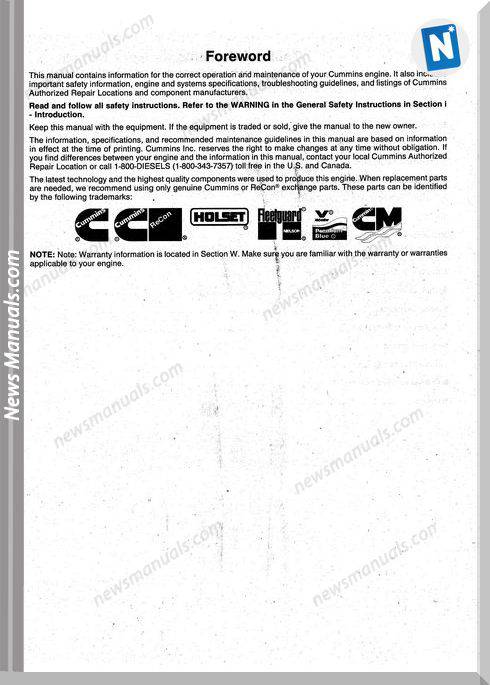 Cummins Qsm11 Engine Service Manual