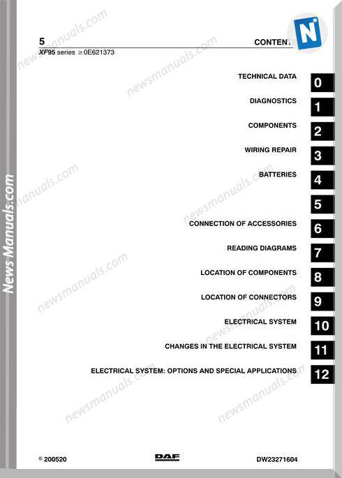 Daf Xf95 Series Workshop Manual