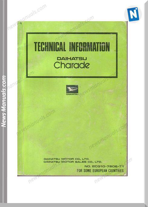 Daihatsu Charade G10 Workshop Manual In English