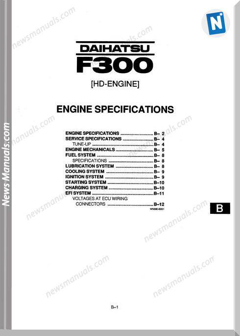 Daihatsu F300 Hd Engine Specifications
