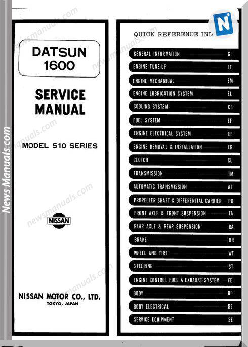 Datsun 1600 Service Manual Series 510