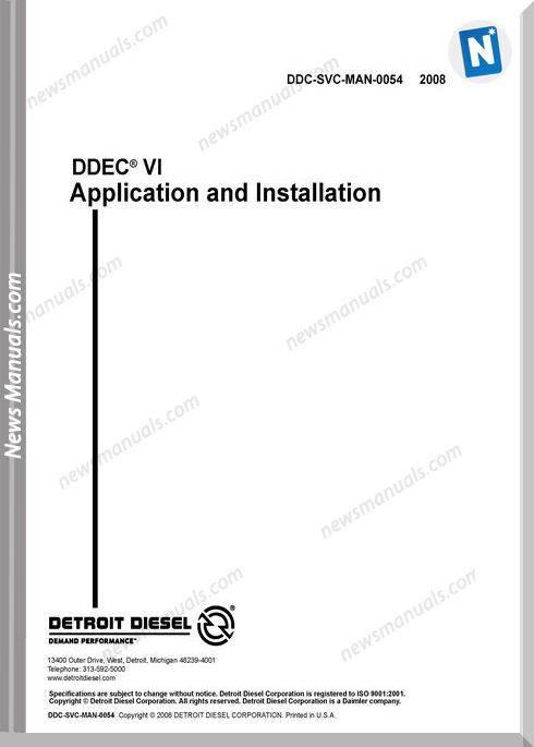 Detroit Diesel Ddec Vi Application Installation Manual