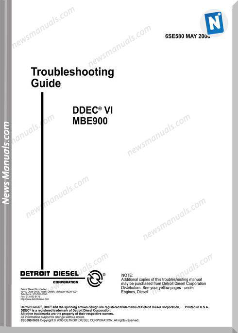 Detroit Diesel Ddec Vi Mbe900 Troubleshooting Guide