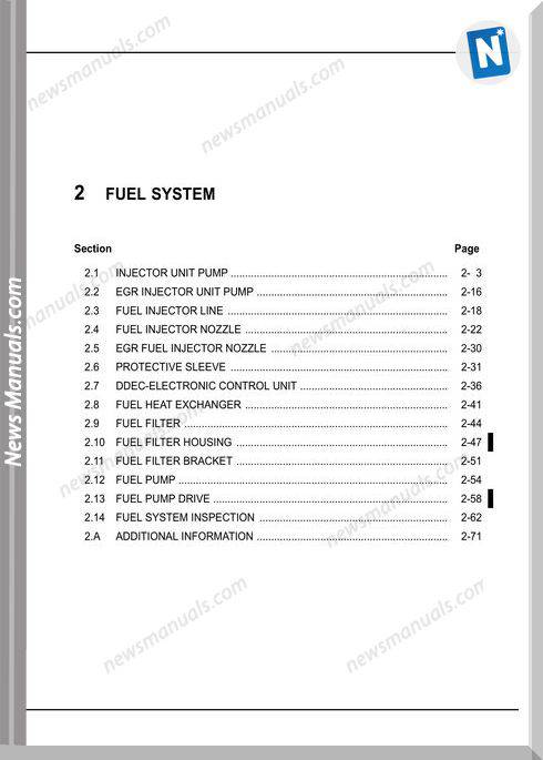 Detroit Diesel Fuel System Bulletin Mbe400-06A Training