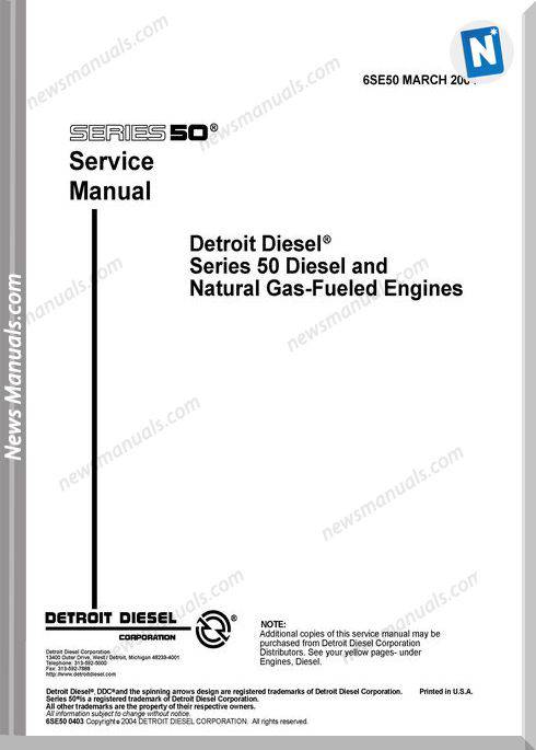 Detroit Diesel-Series 50 Service Manual (6Se50)