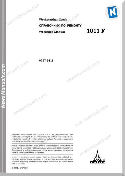 Deutz 1011F 02979811 Workshop Manual