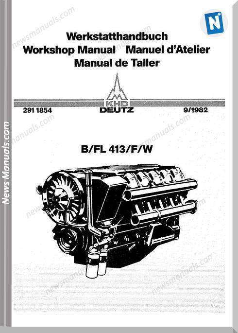 Deutz Engine B,Fl413,F,W Workshop Manual