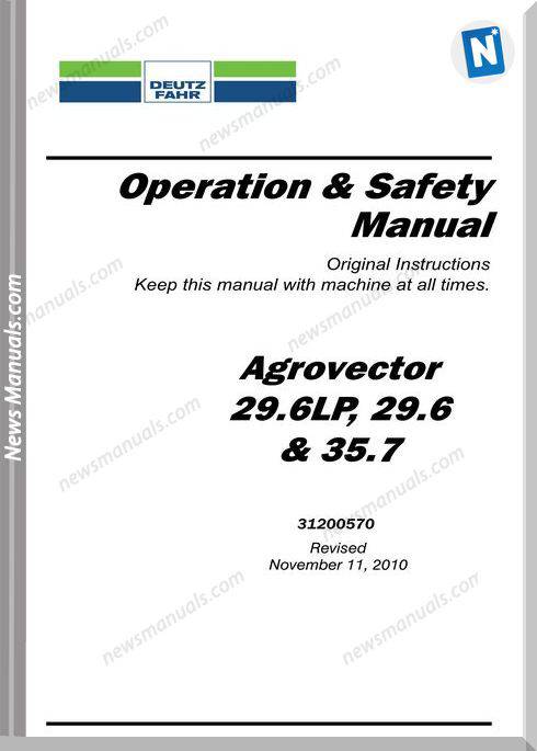 Deutz-Fahr 29.6Lp,29.6,35.7 Operator Manual