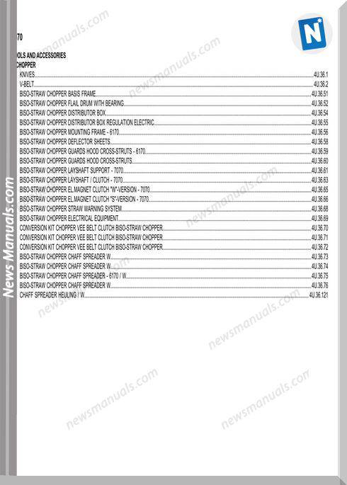 Deutz Fahr 4070 Models Parts Manual