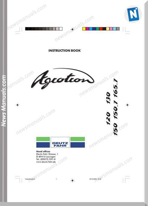 Deutz Fahr Agrotron 120-130-150-150.7-165.7 User Manual