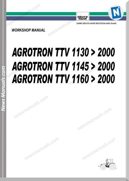 Deutz Fahr Agrotron Ttv 1130 1145 1160 Mtr 2000 Workshop Manual
