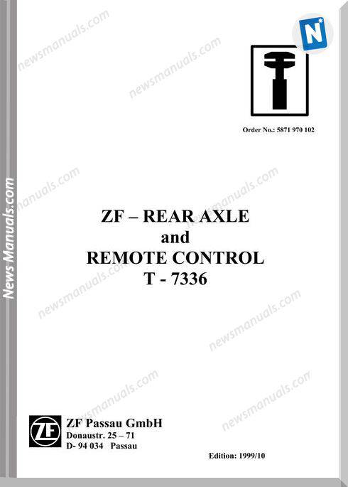 Deutz Fahr Rear Axle T 7336 Workshop Manual