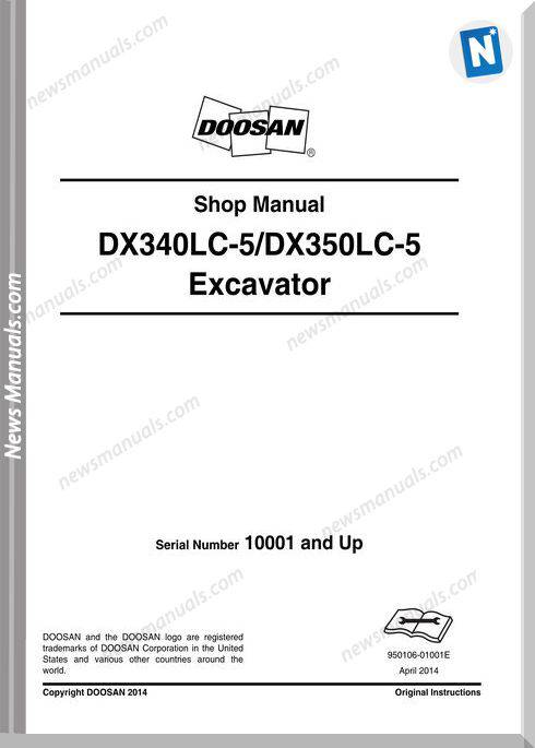 Doosan Crawled Excavators Dx340Lc 5 Shop Manual