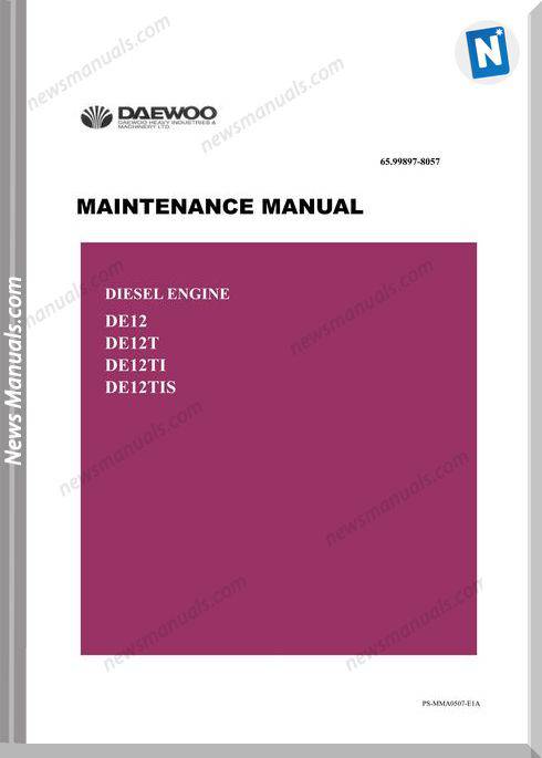 Doosan Daewoo Engine De012 Tier Ii Maintenance Manual