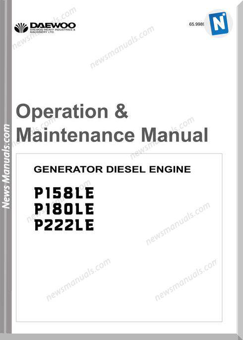 Doosan Daewoo Engine P180Le Maintenance Manual