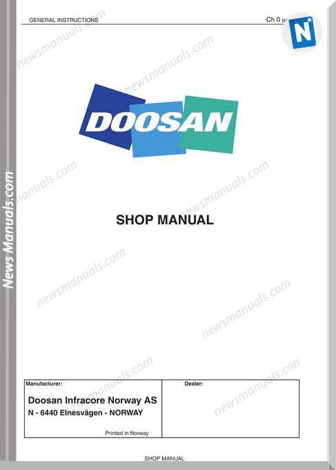 Doosan Dump Trucks Da40 Shop Manual