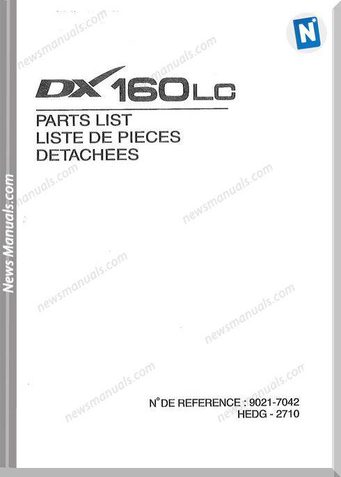 Doosan Dx160Lc Excavator Parts Manual