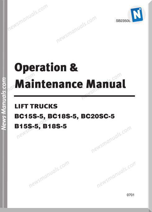 Doosan Lift Truck Bc15S 5 Bc18S 5 Bc20Sc 5 B15S 5 B18S 5 Maintenance Manual