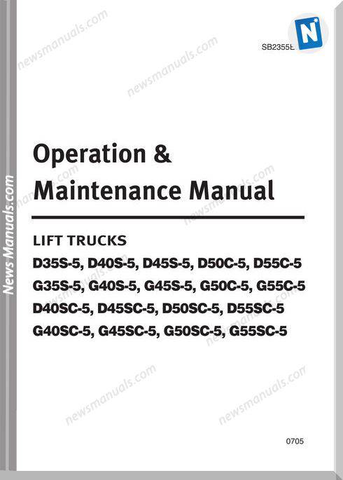 Doosan Lift Truck D35S 5 D40S 5 D45S 5 D50C 5 D55C 5 Maintenance Manual