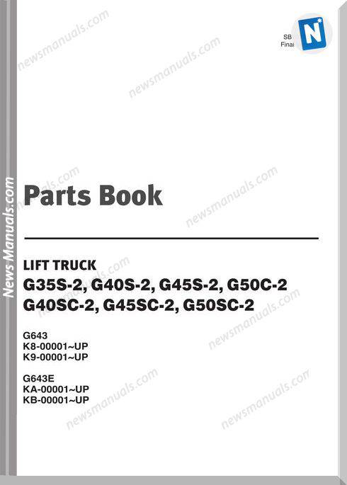 Doosan Lift Trucks G35S-2 G40S-2 G45S-2 G50C-2 Part Manual