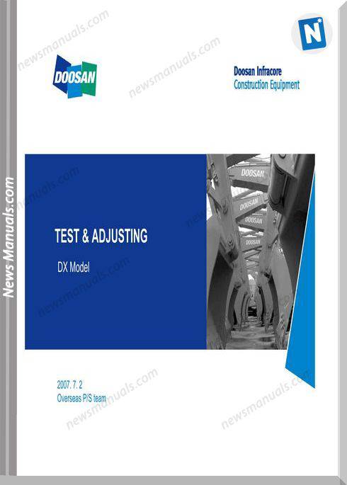 Doosan Test And Adjusting Dx Model Training Manuals