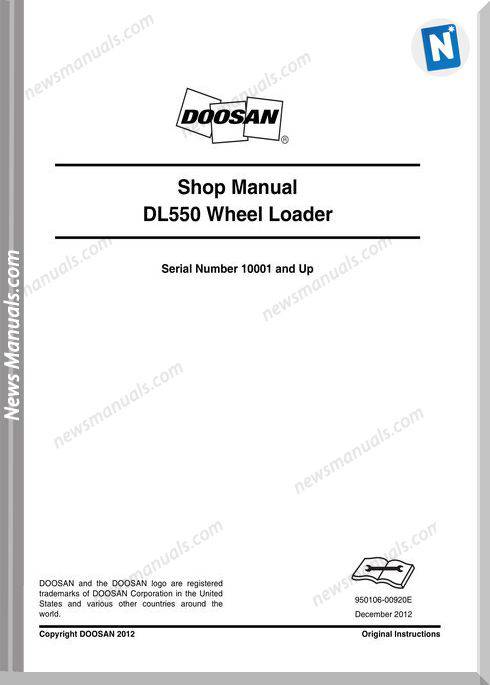 Doosan Wheel Loaders Dl550A Shop Manual