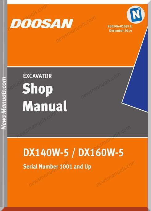Doosan Wheeled Excavators Dx140W-5 Usa Shop Manual