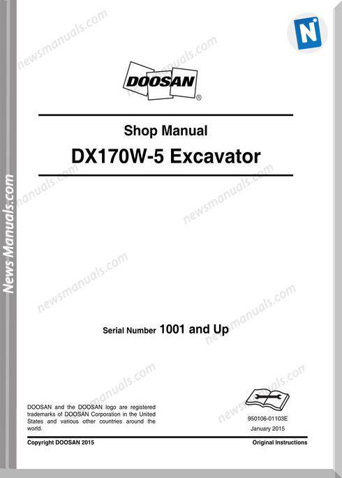 Doosan Wheeled Excavators Dx170W-5 Shop Manual