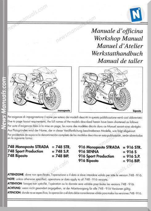 Ducati 748 916 Workshop Manual