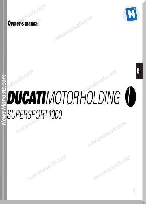 Ducati Supersport 1000 03 Owners Manual