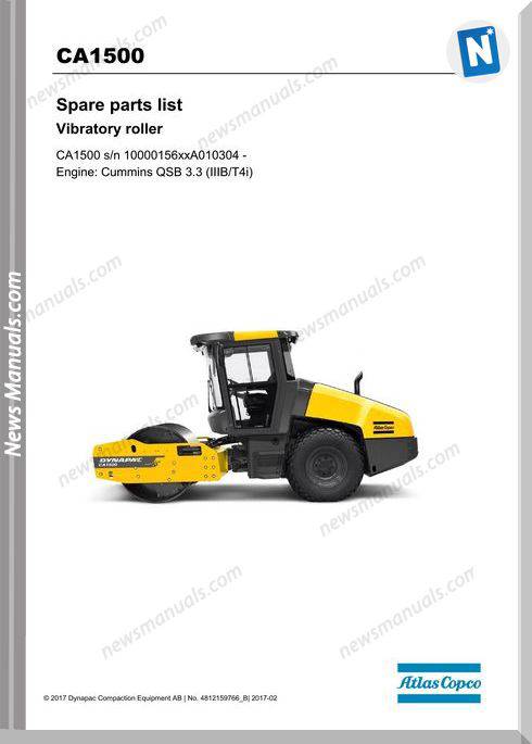 Dynapac Ca1500 Vibratory Roller Parts Manual