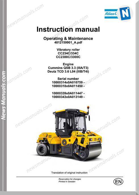Dynapac Cc234C 334C Cc2300 C3300C Maintenance Manual