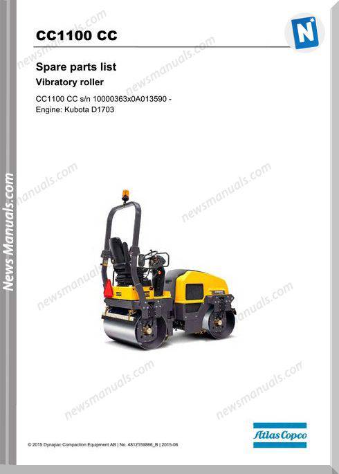 Dynapac Model Cc1100 Cc Vibratory Roller Parts Manuals