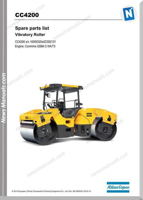 Dynapac Model Cc4200 Vibratory Roller Parts Manuals